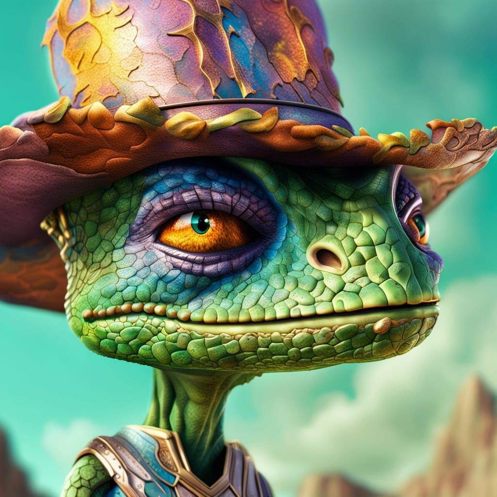 Rango as Thanos in Hyperrealistic Splash Art