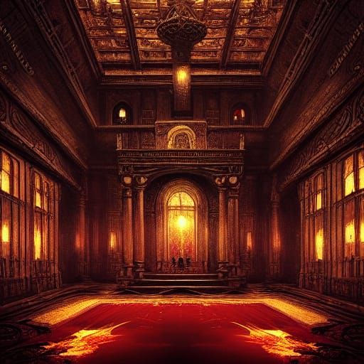 Epic Devil's Throne Room Digital Matte Painting