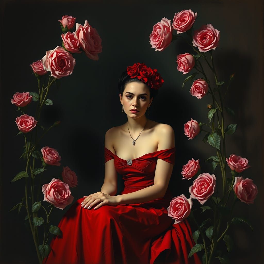 Melancholic Woman in Dark Room: Romantic Expressionism