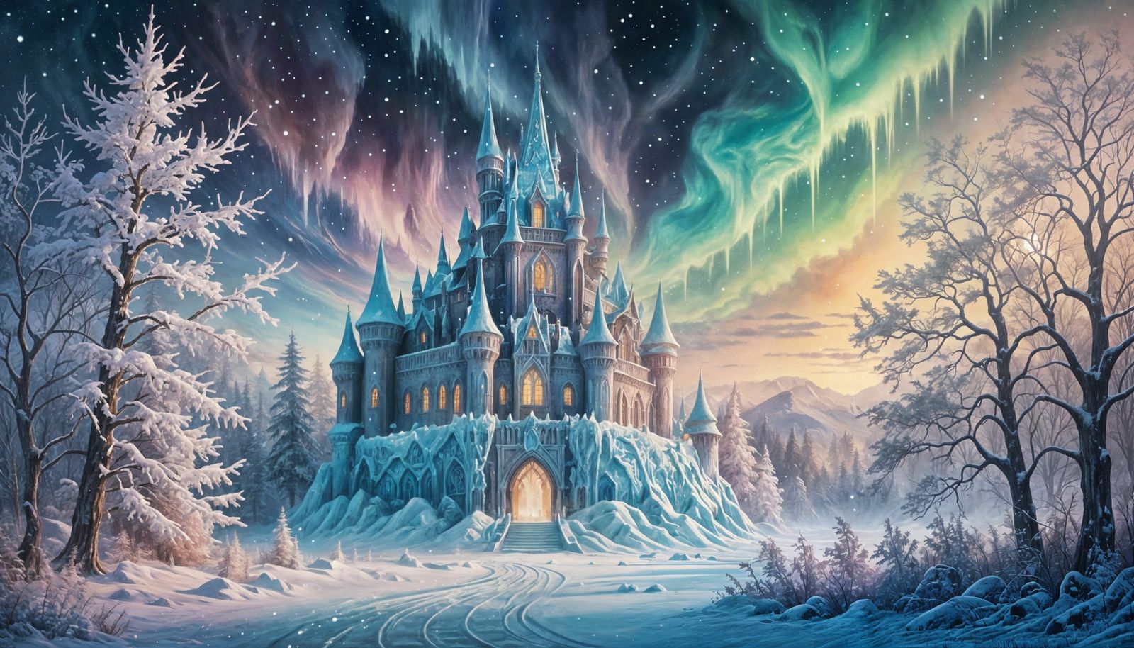 Ethereal Hyperborea Fantasy Landscape in Luminist Style