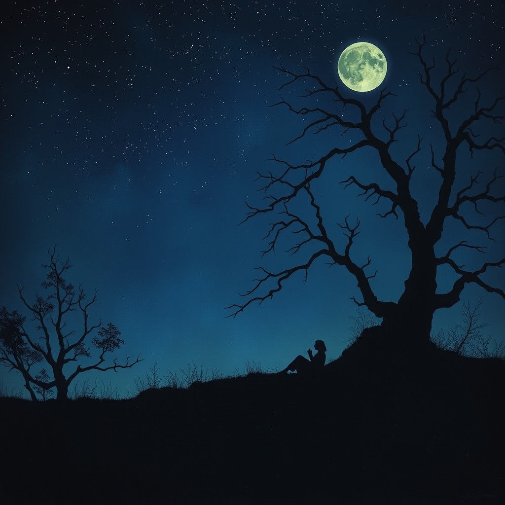 Dreamy Noctilucent Nature Scene in Painterly Style