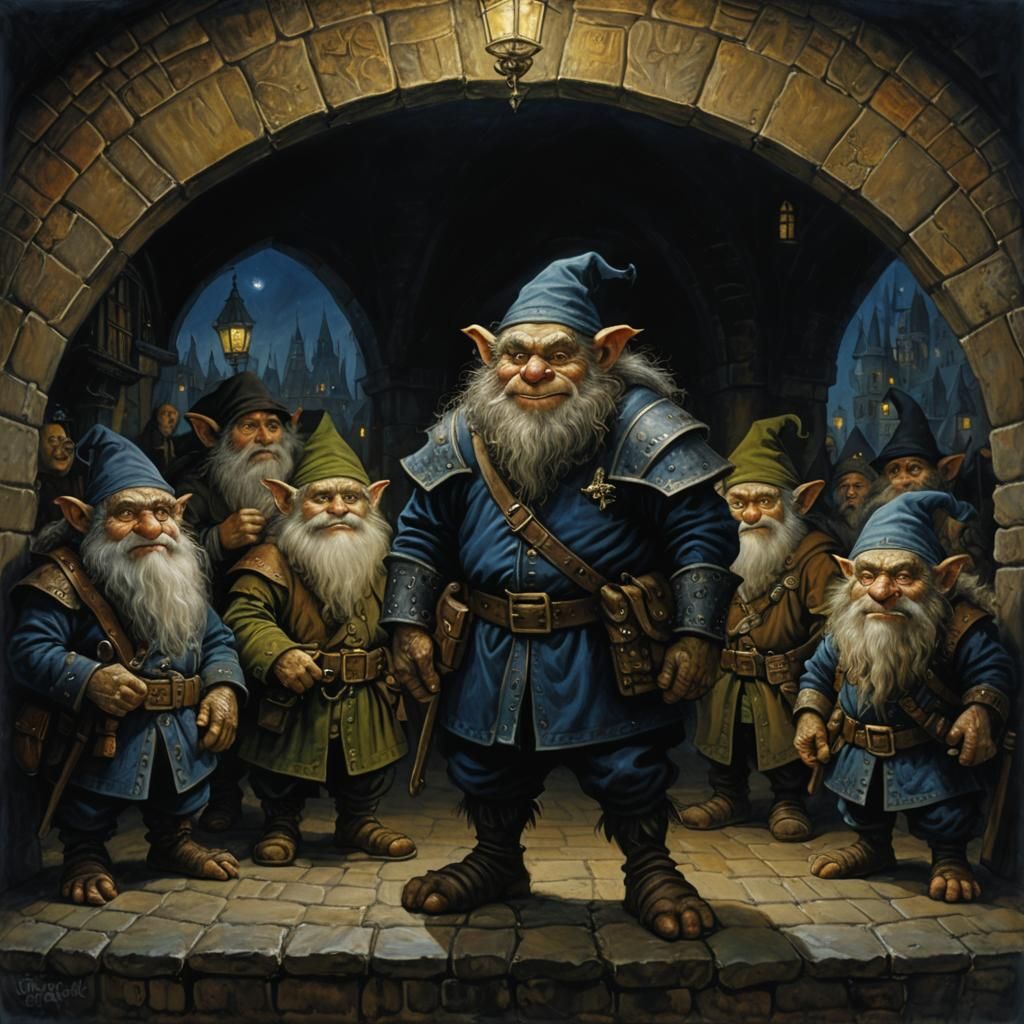 Fantasy City Portrait in Oil Painting Style