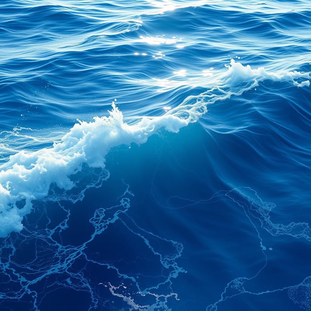 Serenely Shining Ocean Reflection in Hyperrealistic Detail