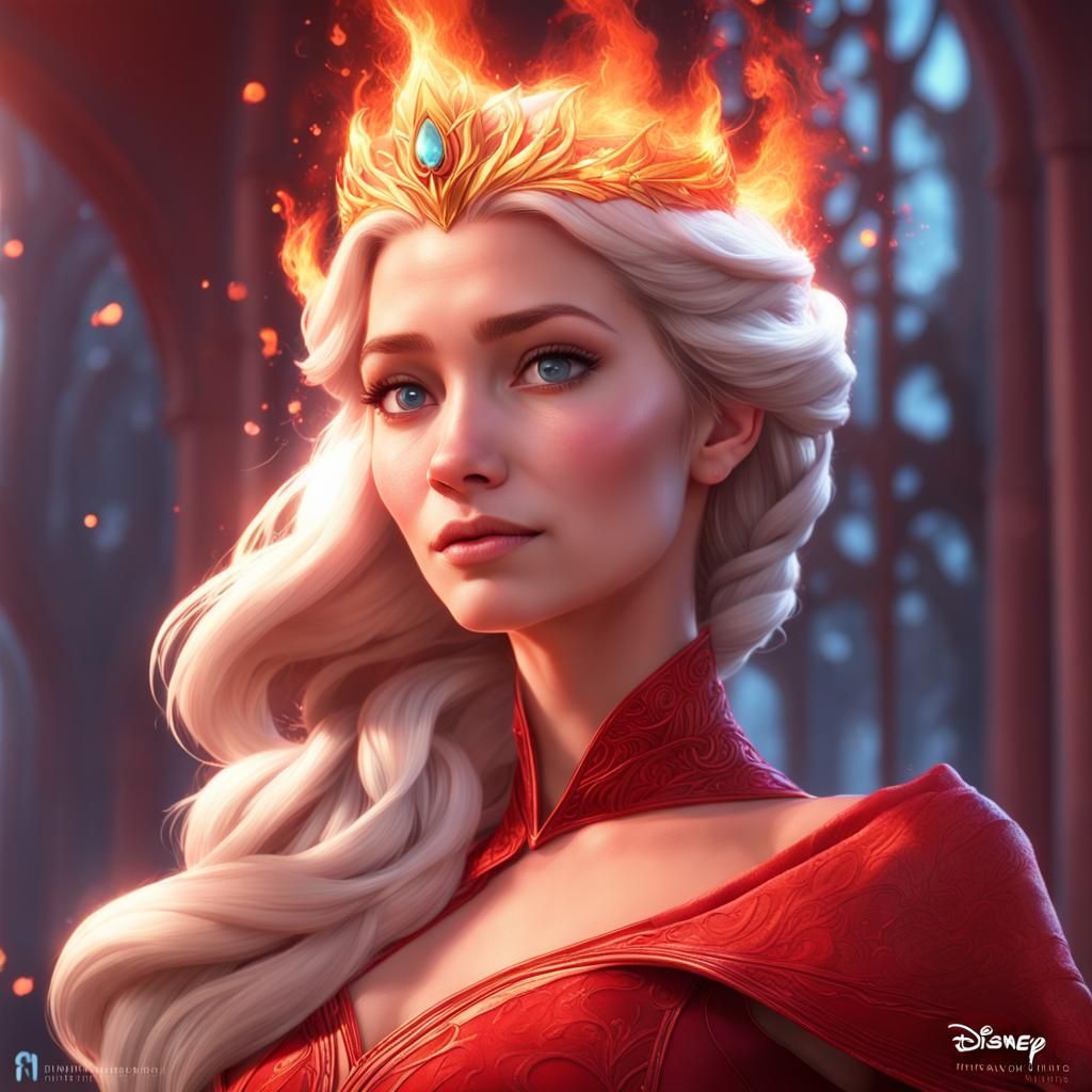 Elsa the Beautiful Fire Queen Portrait