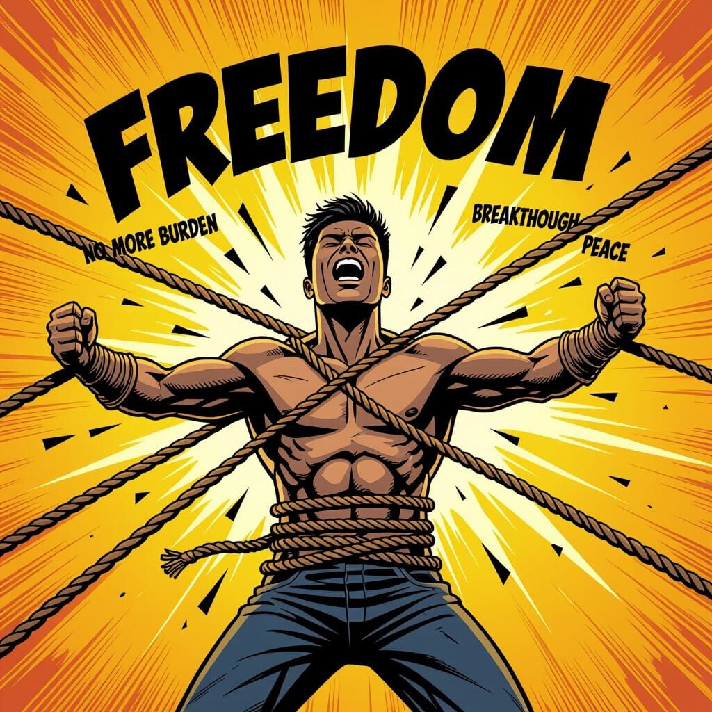 Figure Breaks Free From Ropes With Inner Light