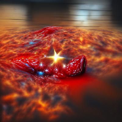 Hyperrealistic Bloody Star in Burning Universe