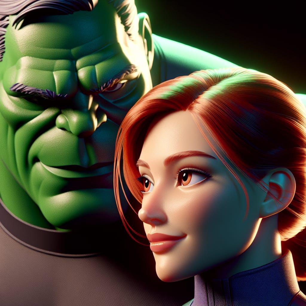 Superspy and Green Giant: Detailed 3D Concept Art