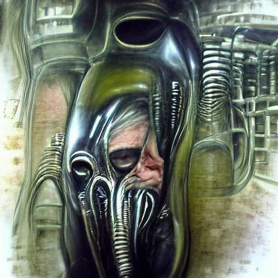 Man in Gas Mask, Biomechanical Art