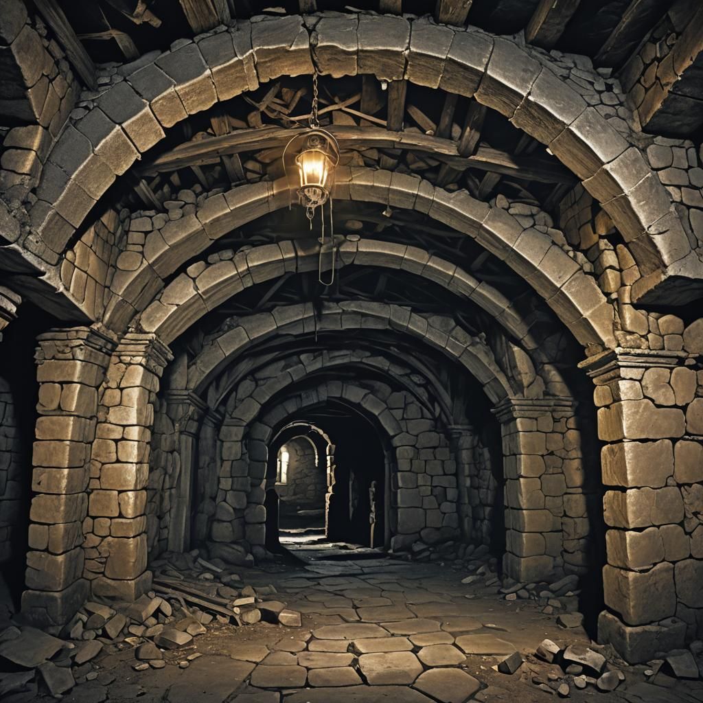 Eerie Catacombs: A Dark Fantasy Brigand Hideout