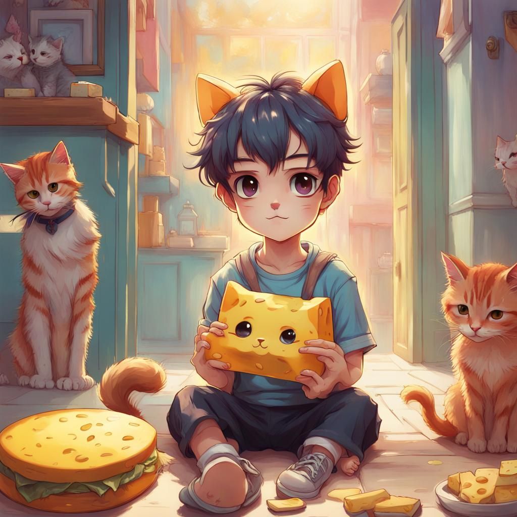 Cute Mame Chan with Sandwich: Hyperrealistic Concept Art