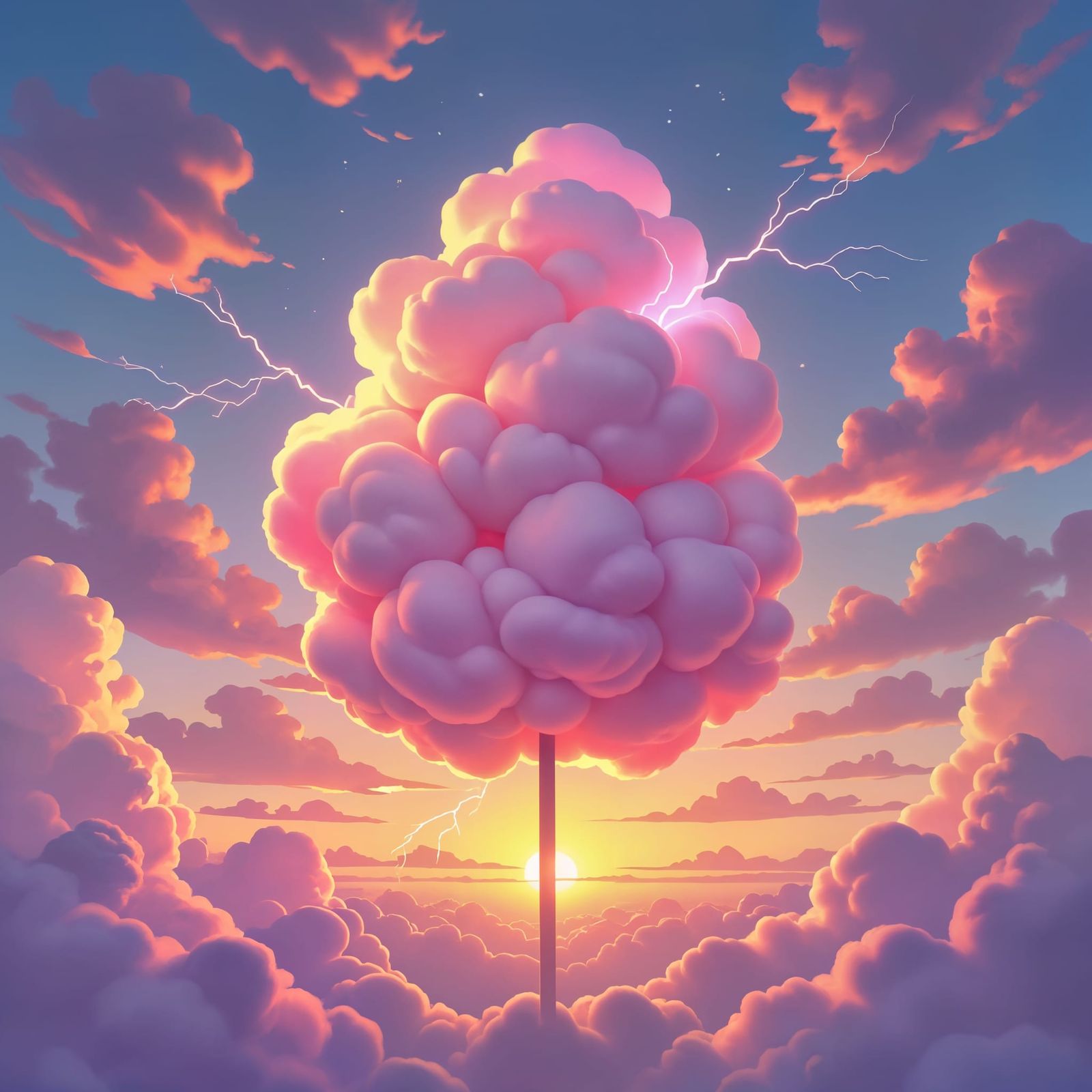 Storm Cloud Cotton Candy: Atmospheric Surrealism in 8K