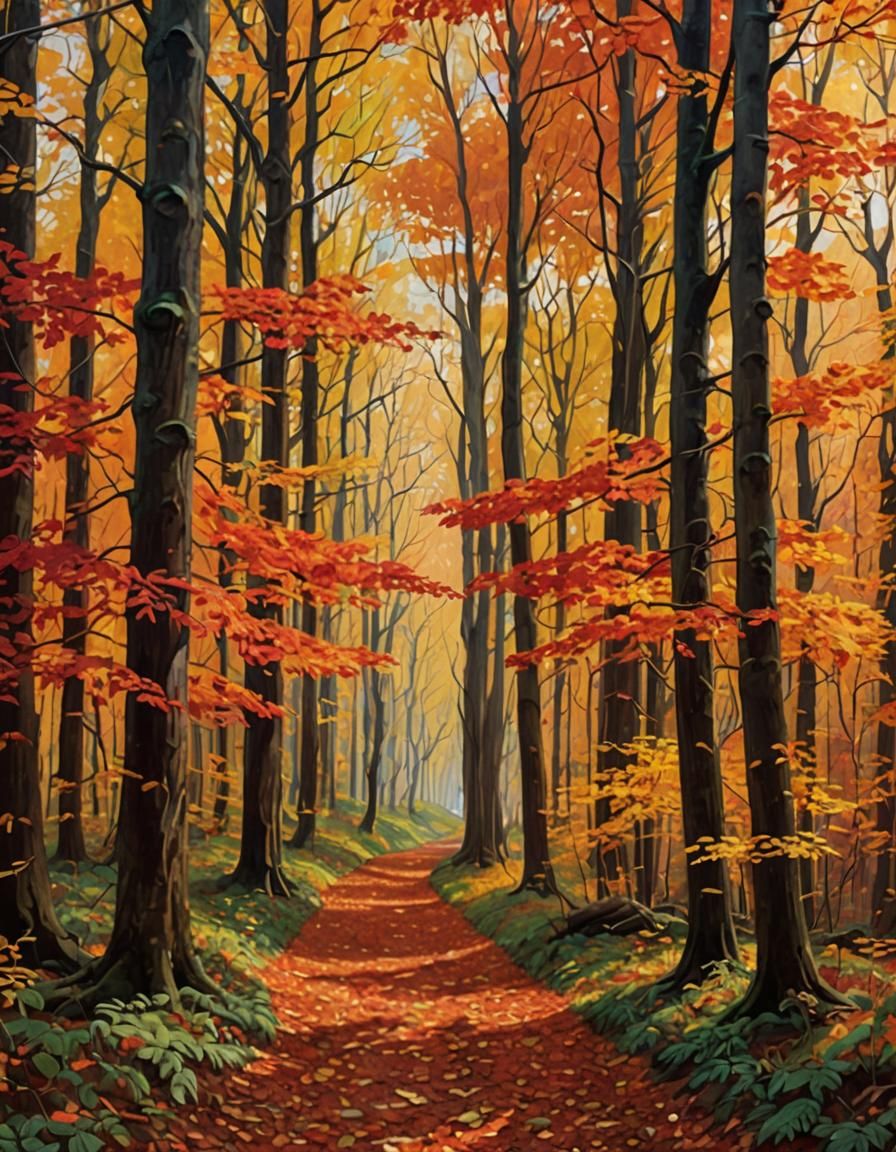 Majestic Deer in Vibrant Autumn Forest