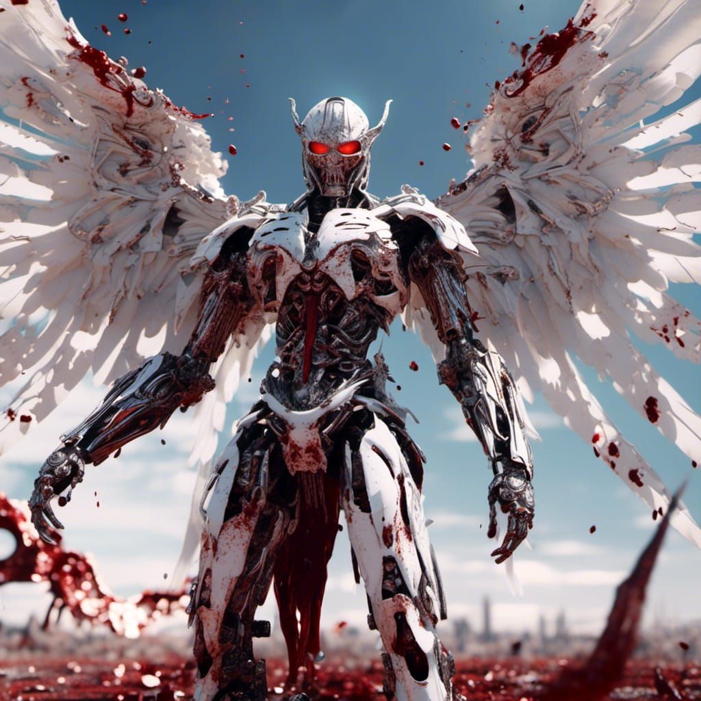 Archangel Michael Defeats Demon in Sci-Fi Battle