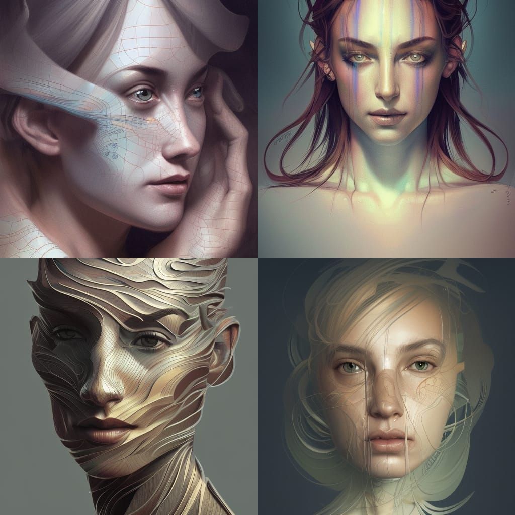 Topographic Portrait in Hyperdetailed Style