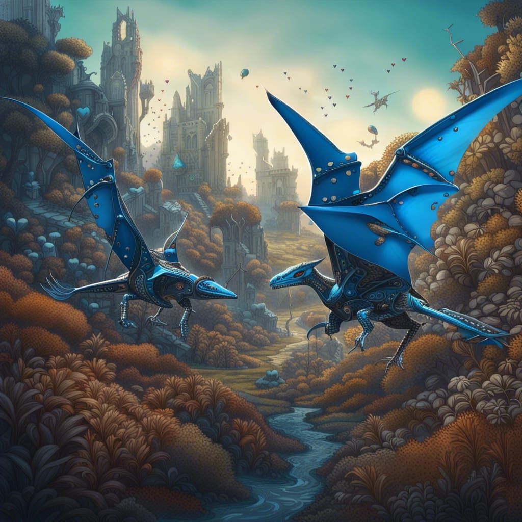 Robotic Pterodactyls Roam a Magical World