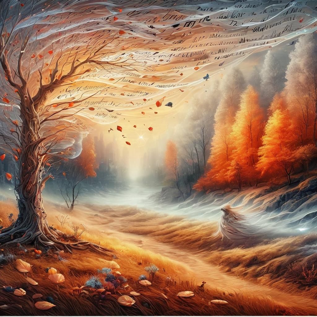 the autumn wind whispers poems in the tree branches