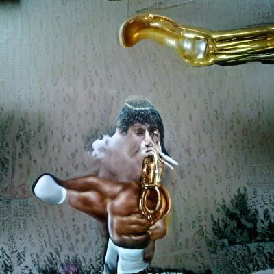 Man Smoking a Trumpet: A Surreal Scene