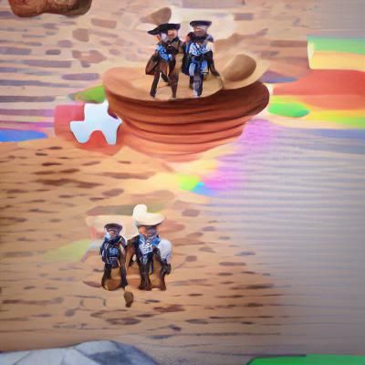 Two Cowboys Standing Together as Pardners