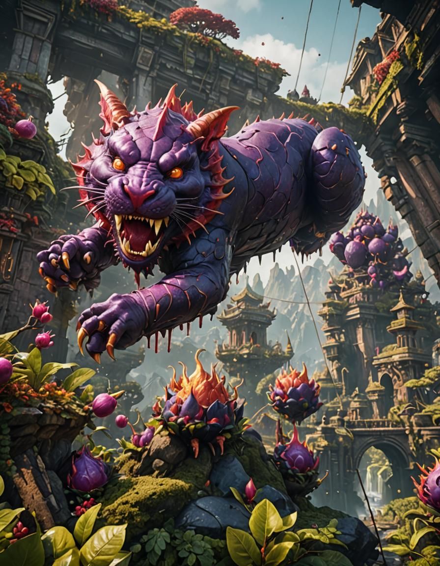 Fantastical Mangosteen: Detailed Matte Painting