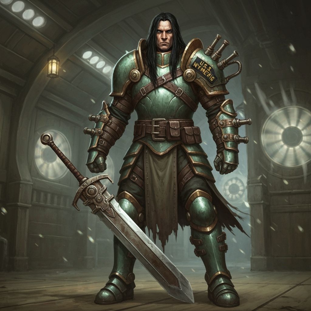 Varric: Warrior in Steampunk Ship Hall