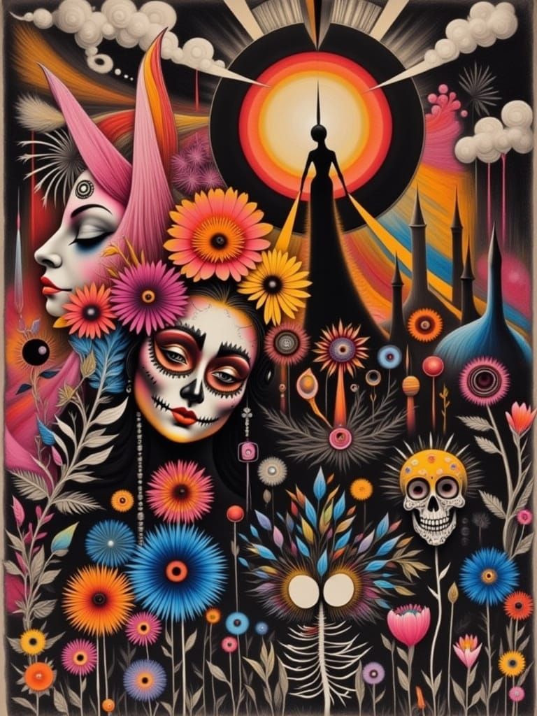 <lora:DDM Calavera 2:1.0> <lora:Crayon Doodles 2:1.0> <lora:...