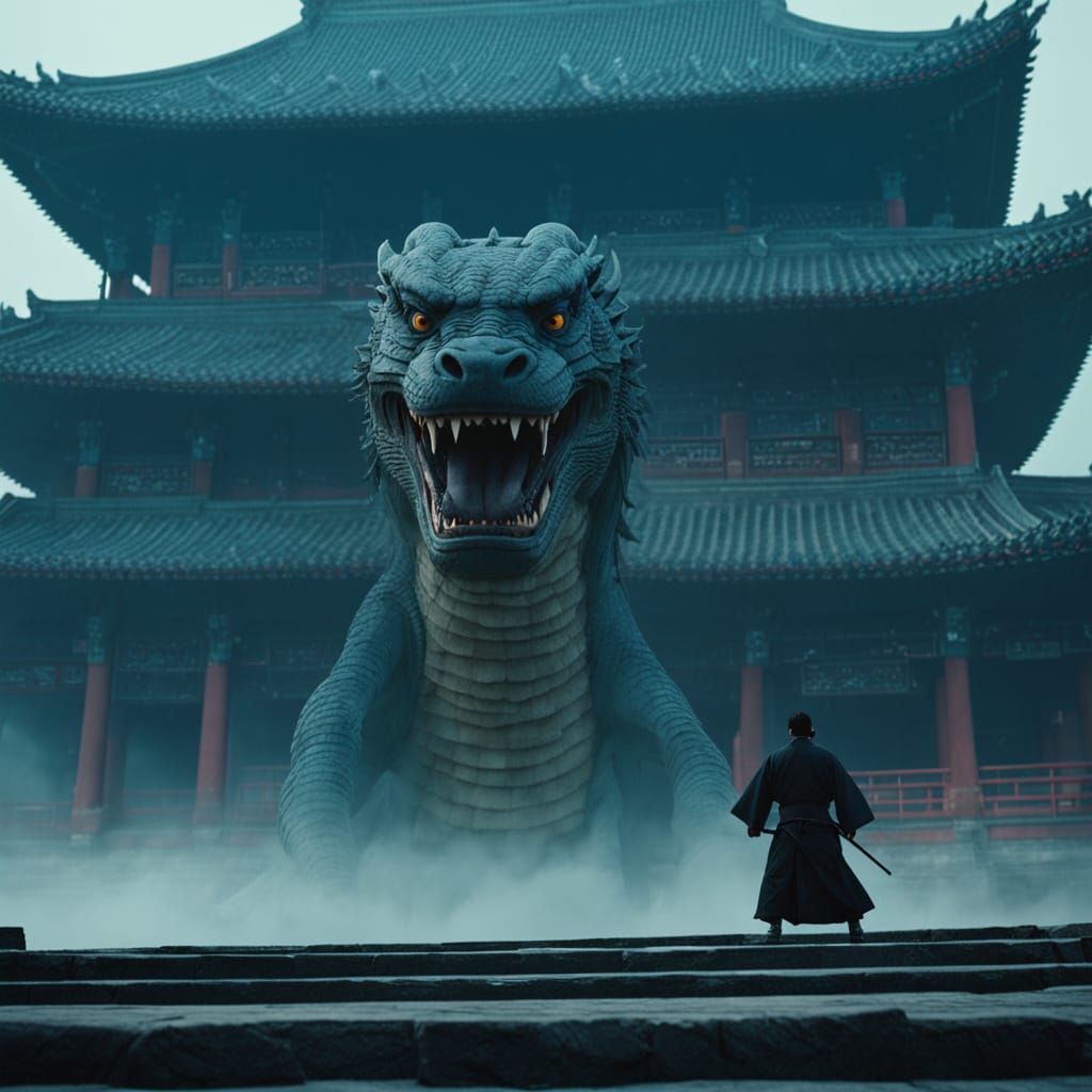 Epic Martial Arts Battle in Traditional Chinese Landscape