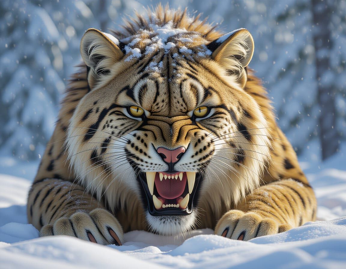 Saber-Toothed Cat in Medieval Fantasy Style