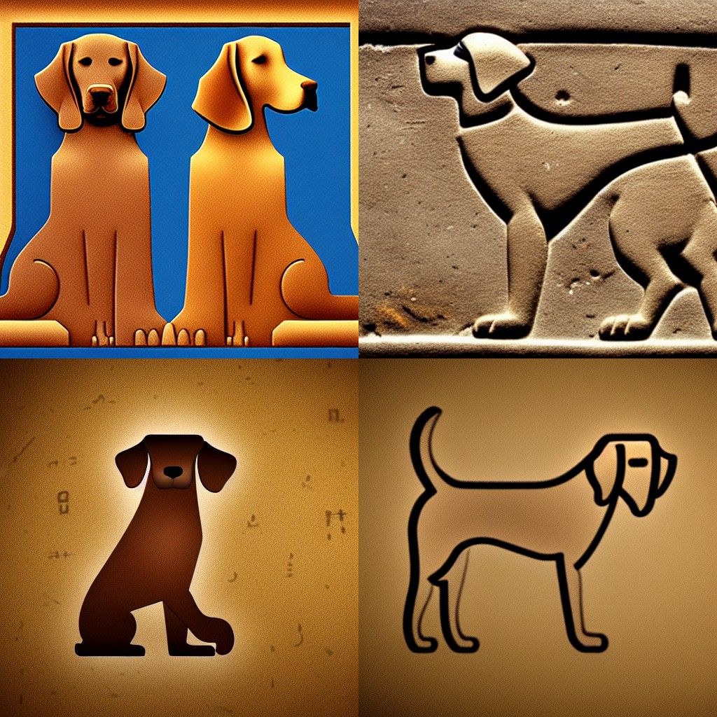 Dog-Man Hybrid Hieroglyph: Ancient Art Fusion