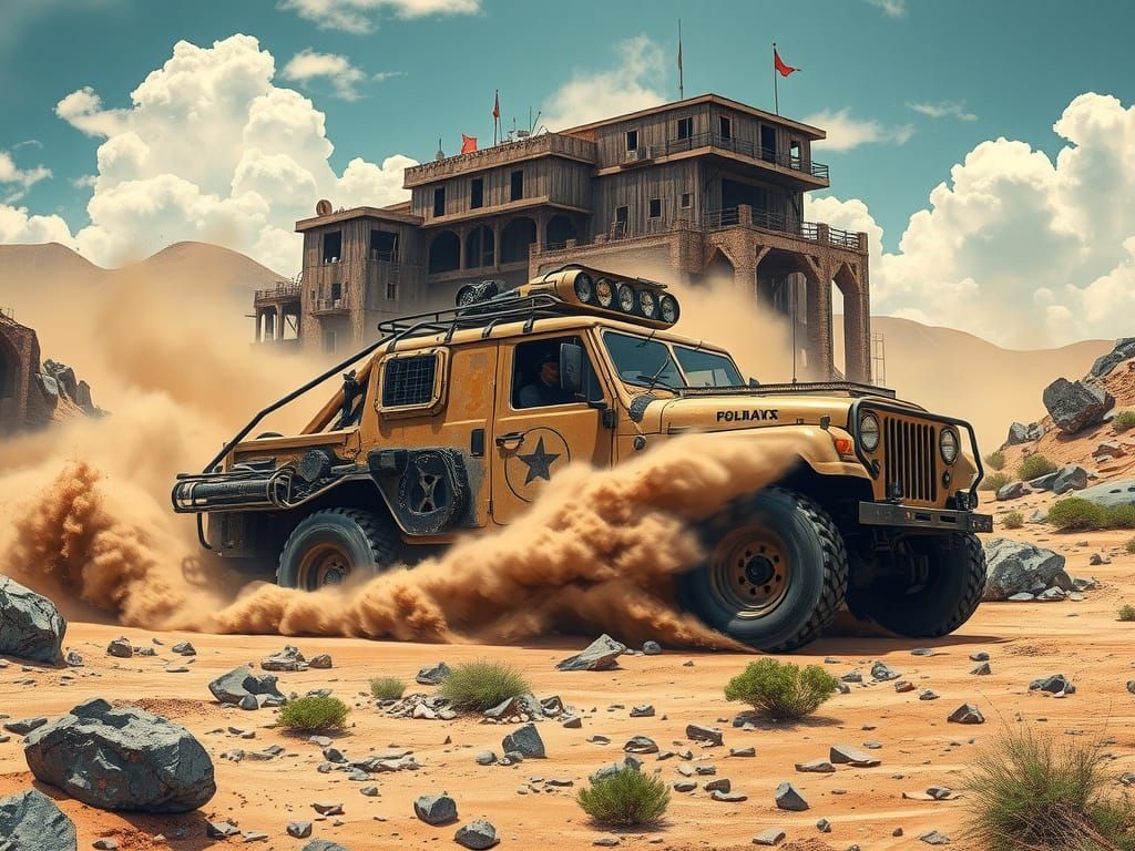 Gritty Post-Apocalyptic Landscape in Meticulous Digital Illu...