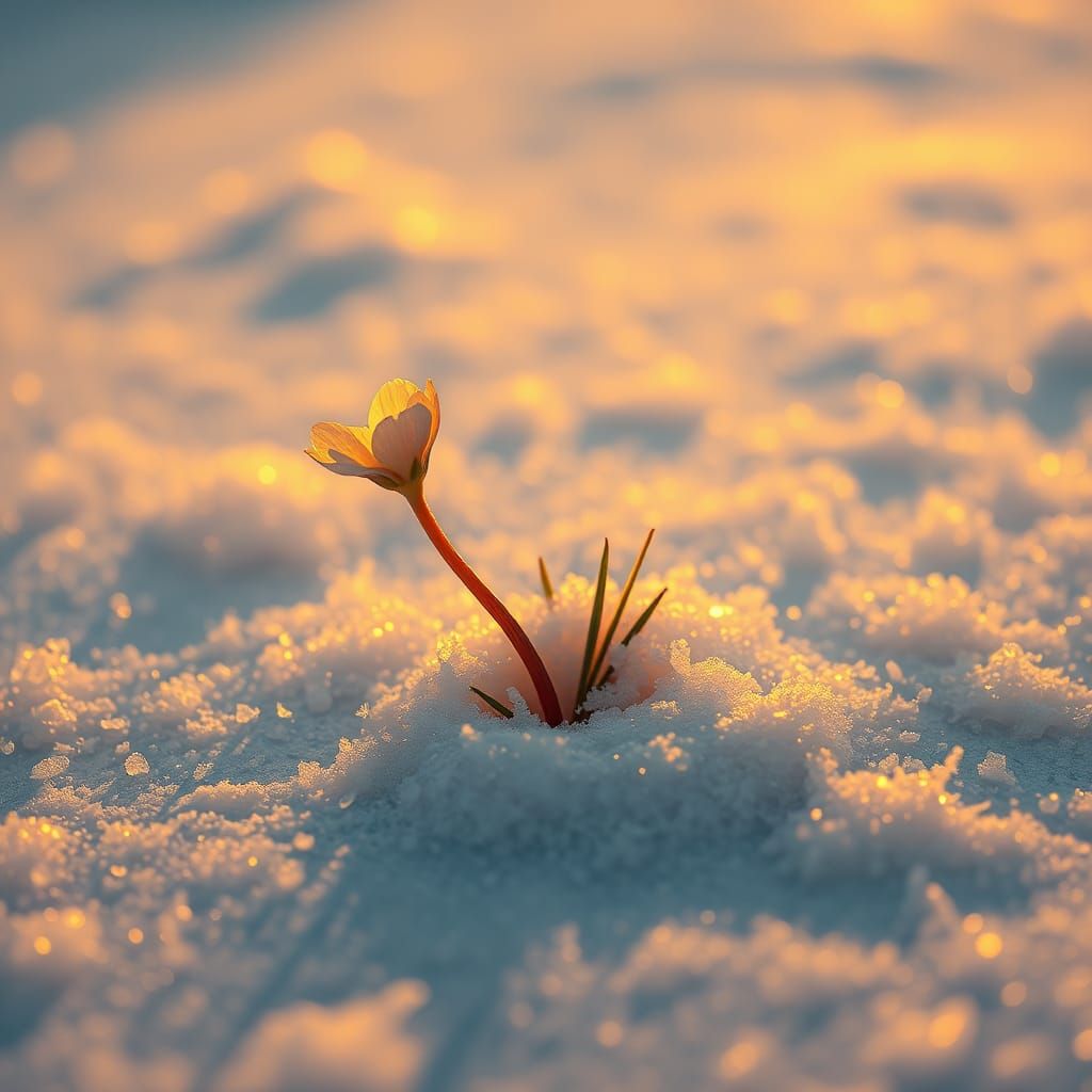 Spring Flower Emerges in Art Nouveau Style