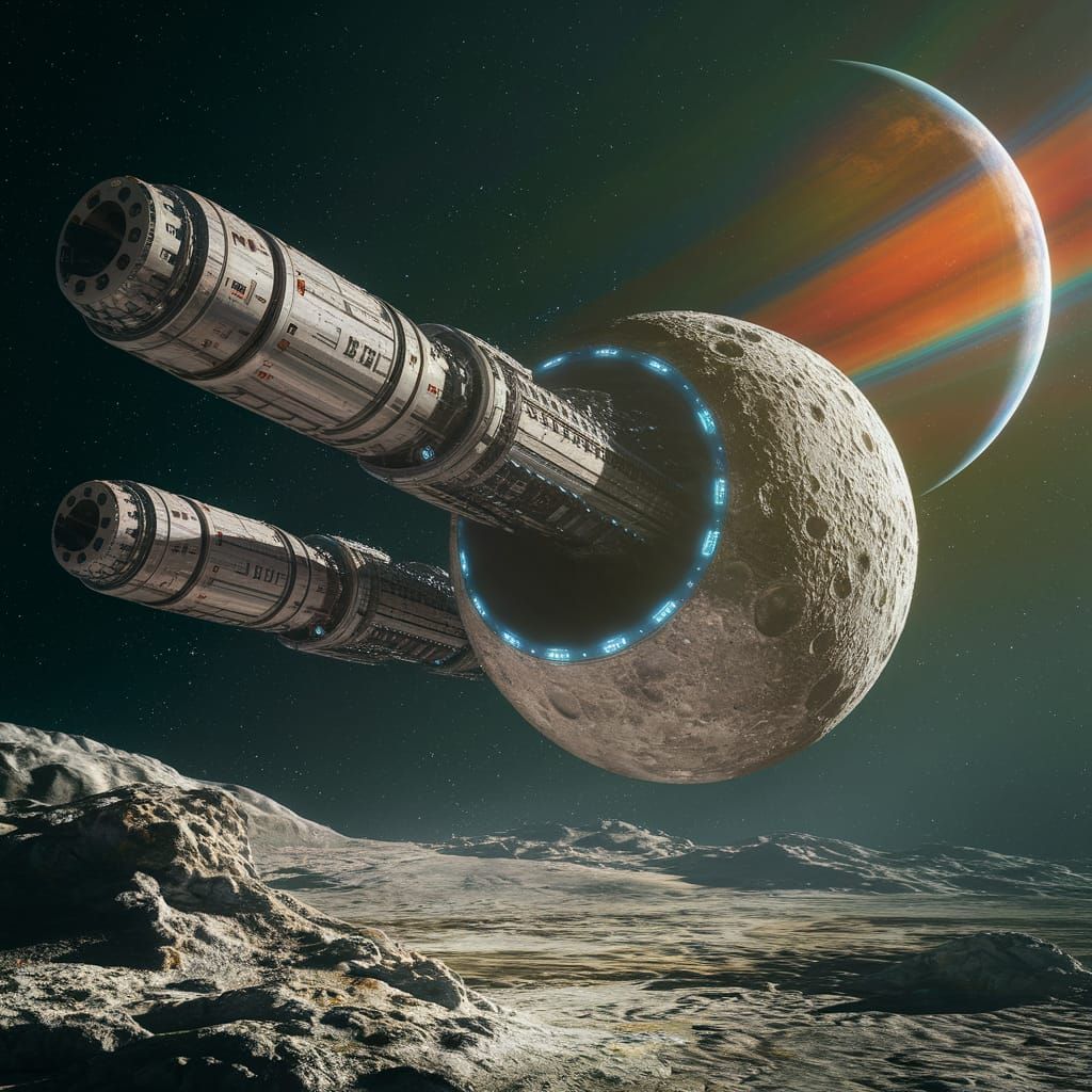 Massive Colony Ship Built Inside Hollowed Asteroid