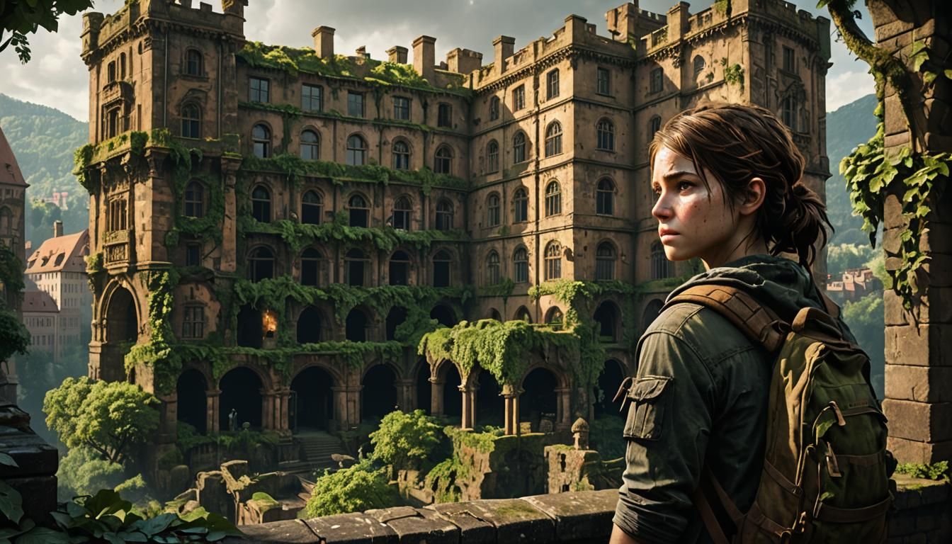 Ellie erkundet das Schloss in Heidelberg