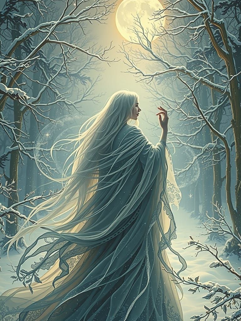 Soft focus, profile of a delicate, ethereal translucent, glo...