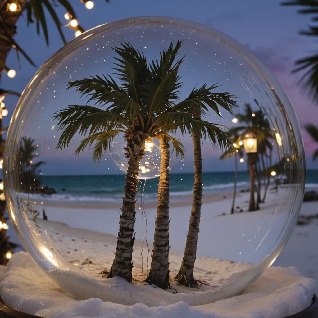 Beach Scene in Snow Globe: Magical Realism