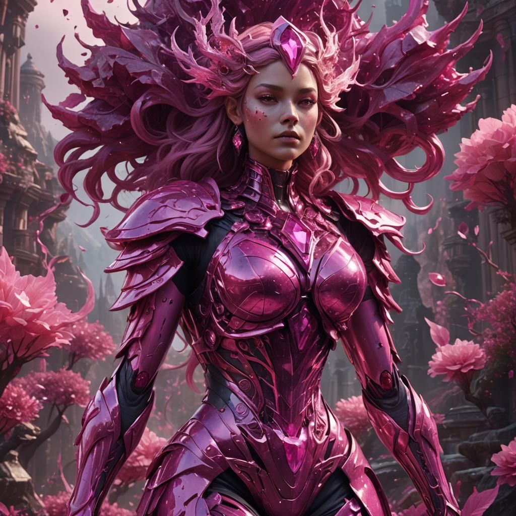 Pink Sapphire Human Form in Detailed Matte Painting