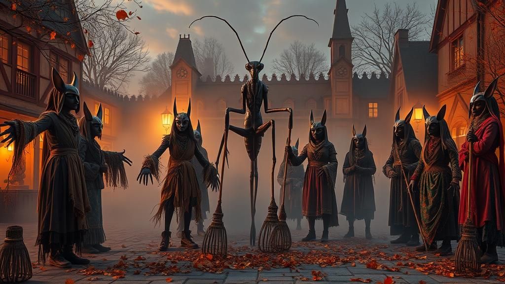 Mystical Scarecrows and Jackal Women in Twilight