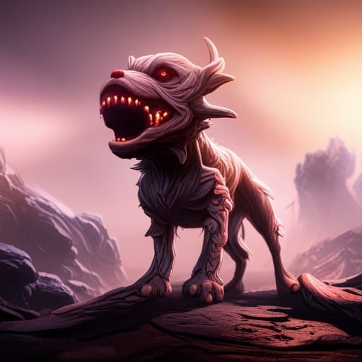 Detailed Matte Painting of a Rabid Dog