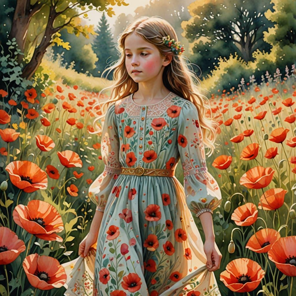 Whimsical Floral Garden Storybook Illustration