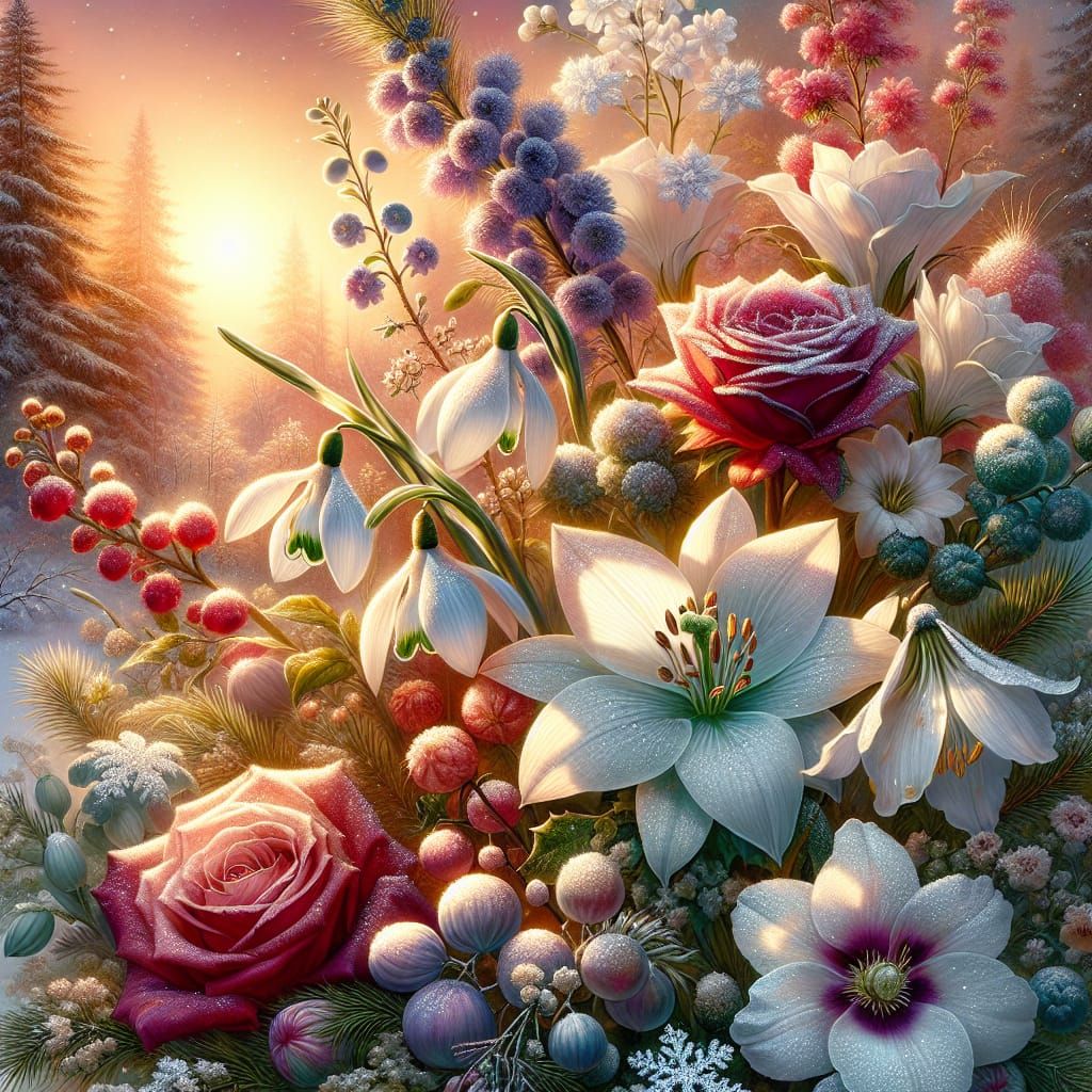 A stunning and vibrant winter flower arrangement