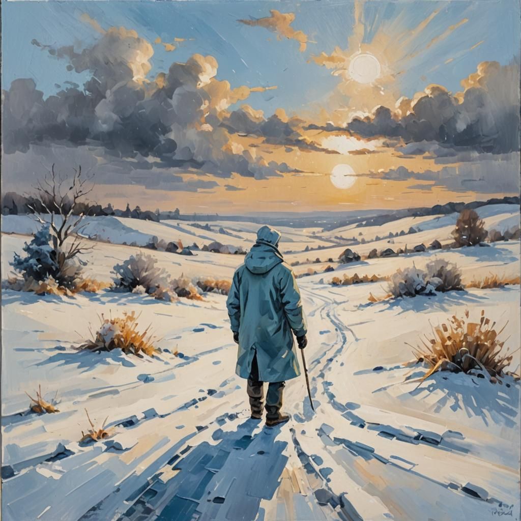 Winter Refugee in the Apocalyptic Wasteland