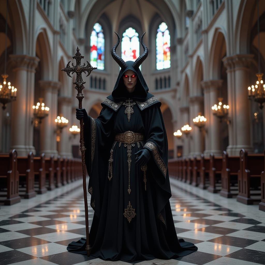 Belial Emerges from Gothic Ruins: Hyperrealist Art