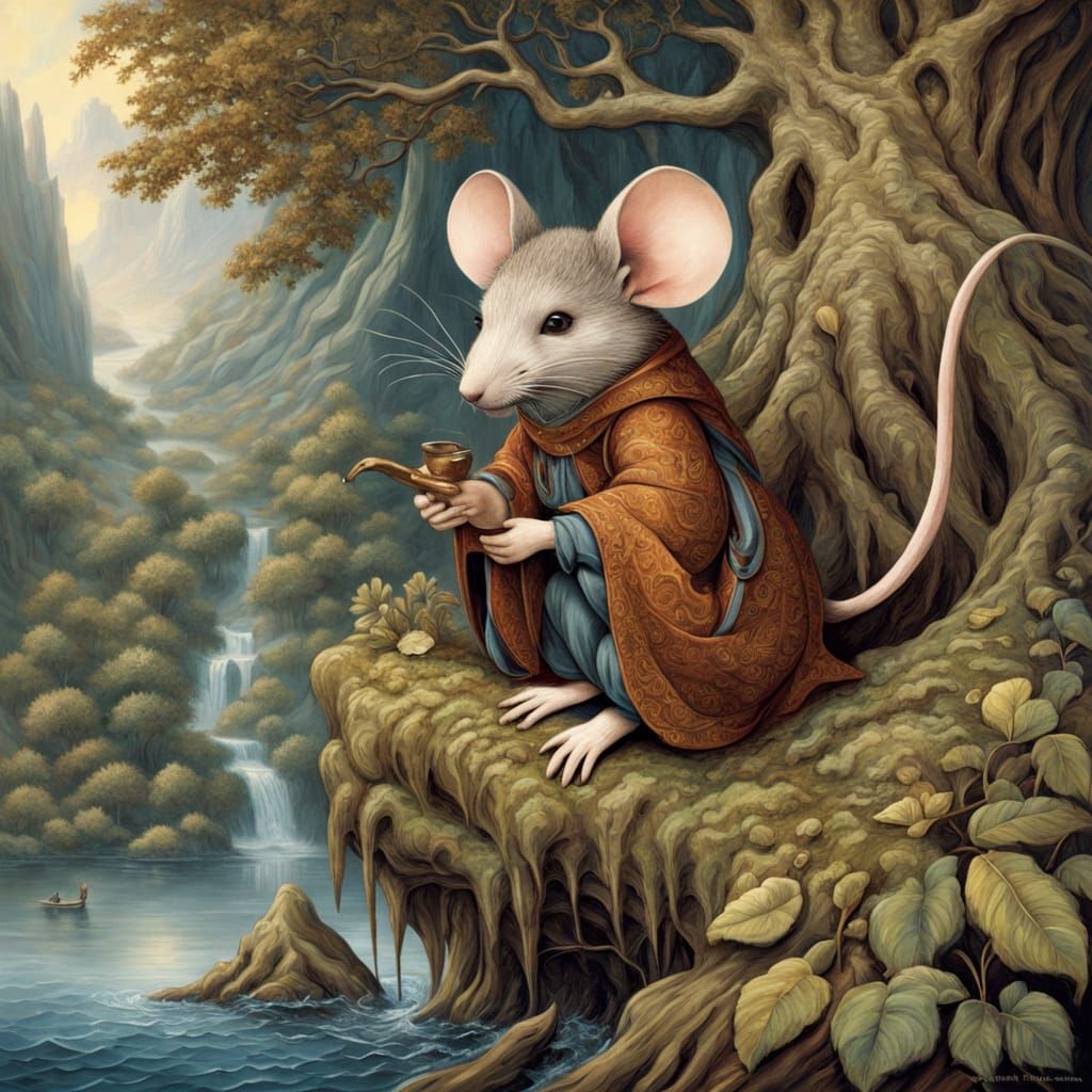 Mystical Mouse Mountain Dweller in Extravagant Style