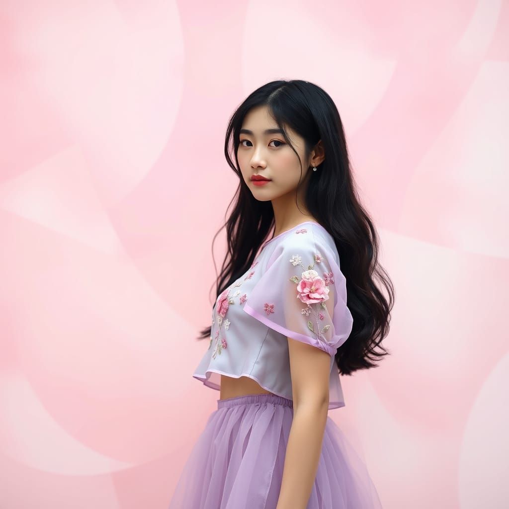 Ethereal Korean Beauty in Soft Pastels