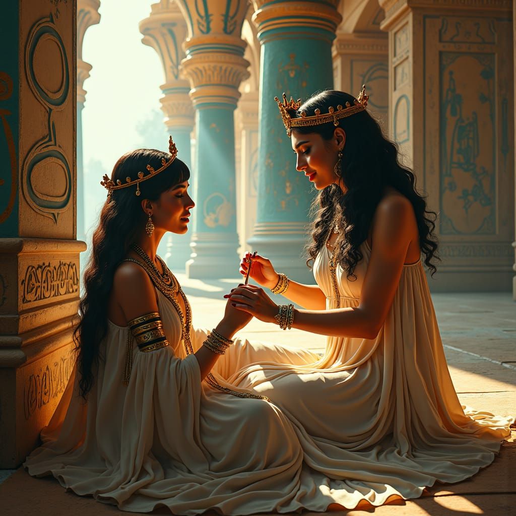 Egyptian Princess in an Opulent Palace