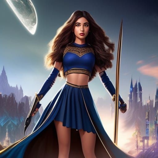 Fantasy City Comic Strip with Teenage Girl