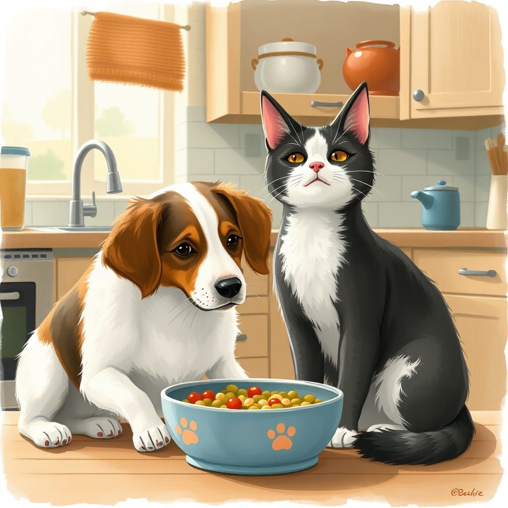 Whimsical Friends Share a Cozy Meal