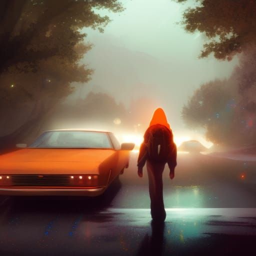 Detailed Hitchhiker Concept Art in Triadic Colors