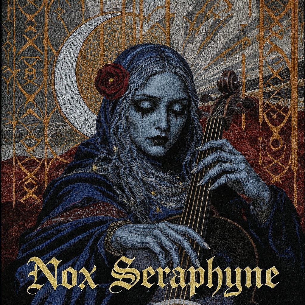 Gothic Cryptoromantic Portrait with Runic Design