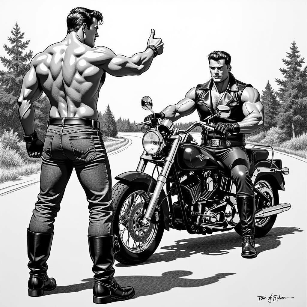 Hitchhikers: A Tom of Finland Inspired Drawing