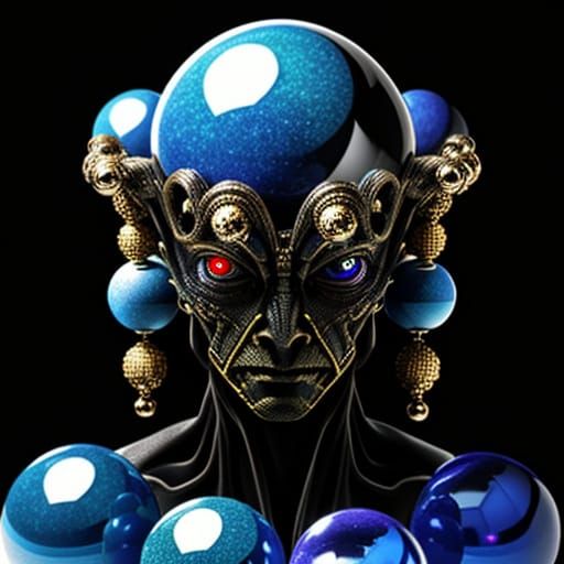 Mystical Android with Crystal Ball Eyes